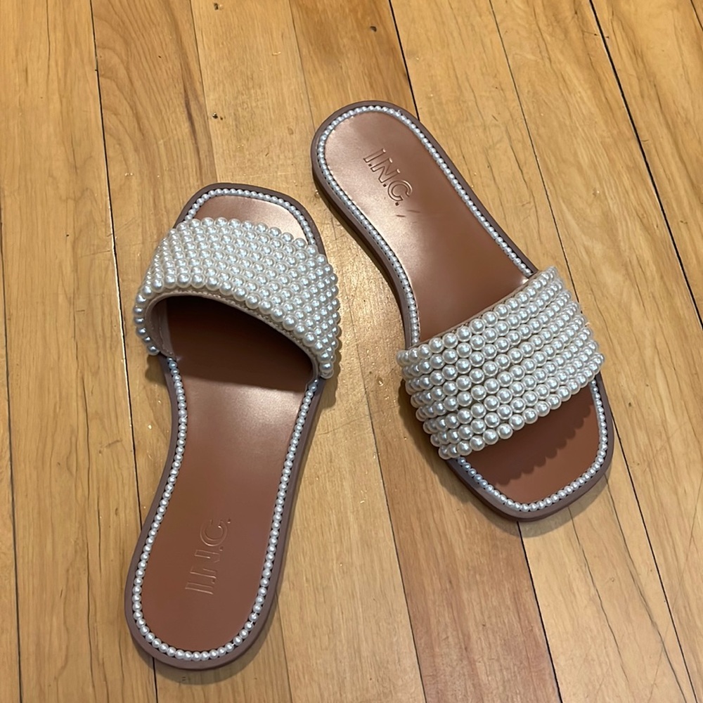 INC Pelle flat slide sandal